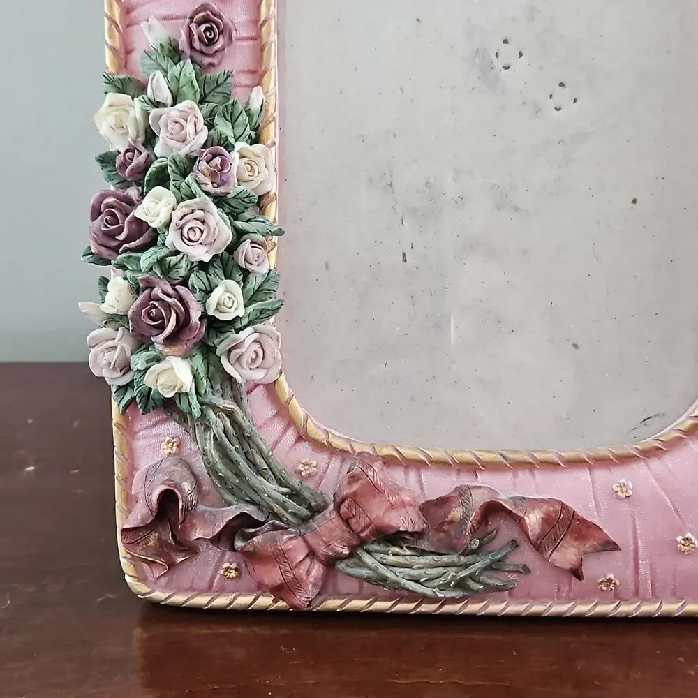 Vintage Ceramic Floral Picture Frame